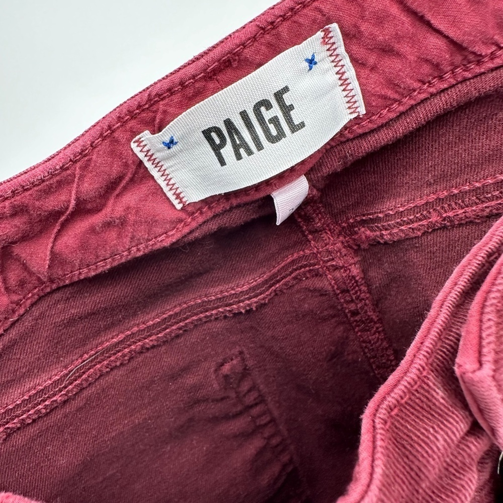 PAIGE Dark Burgundy CIGARETTE SKINNY JEANS Denim Preppy WOMENS 27 - Picture 7 of 7